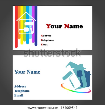 Business Card Designs Painters Decorators Stock Vector Royalty