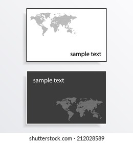 Business card with dotted map
