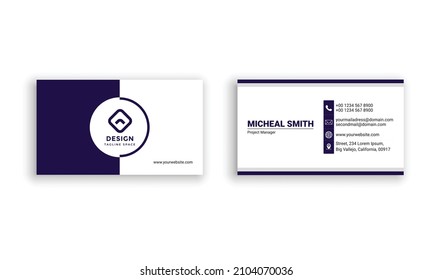 business card. Double-sided dark creative business card template