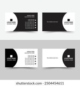 Business card, dual sided, visiting, corporate business card, red, print ready, unique, modern, latest visiting card, double sided smart business card design. black and white, two in one.