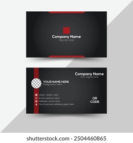 Business card, dual sided, visiting, corporate business card, print ready, unique, modern, latest visiting card, double sided smart business card design, black and red, unique, modern