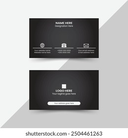 Business card, dual sided, visiting, corporate business card, print ready, unique, modern, latest visiting card, double sided smart business card design. black and white, minimal.