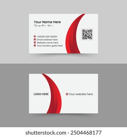 Business card, dual sided, visiting, corporate business card, print ready, unique, modern, latest visiting card, double sided smart business card design, red gradient, Qr code, unique design, trending