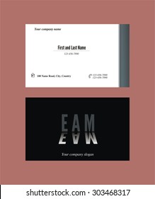 Business card with EAM logo