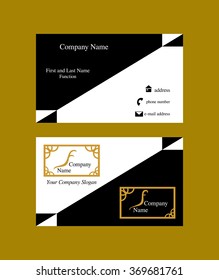 Business card with elegant F letter logo design