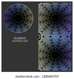 . Business of the card. Fabric design. Abstract geometric art print. Business card vector icon. Isolated vector design. Pattern gradient line background.