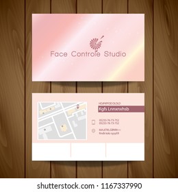Business Card. Face Control Studio Logo Chamomile