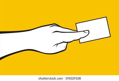 business card fingers