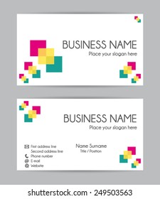Business card. Flat design. Front and back. Vector set II