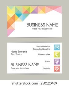 Business card. Flat design. Front and back. Vector set VII 