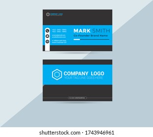 business card flat design template vector