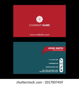 business card flat design template vector. Vector Modern Creative and Clean Business Card Template