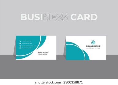 business card flat design template. Creative and Clean Double-sided business card modern design Template. Simple business card vector design template.