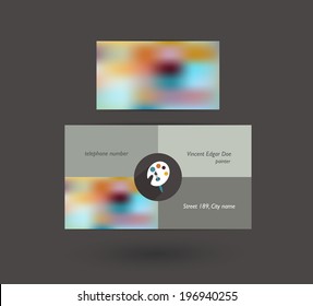 Business card. Flat template. Vector blur background.