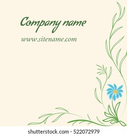 business card with floral ornament in Indian style  For use as logos on cards, in printing, posters, invitations, web design and other purposes.