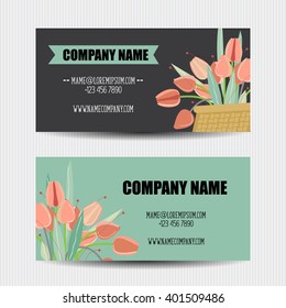 Business card with flower templates