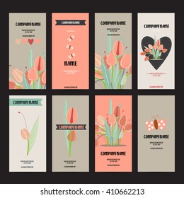 Business card with flower templates