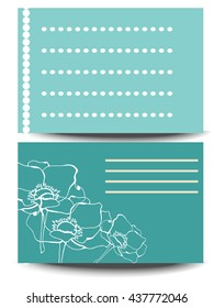 Business Card With Flowers Vector