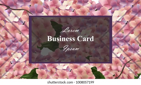 Business card flowers Vector background. Place for text. Floral Templates