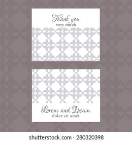 Business Card with geometric floral pattern. Use the finishing press, invitations, brochures, presentations, for the background of the site.