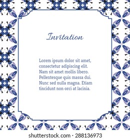 Business Card with geometric floral pattern. Use the finishing press, invitations, brochures, presentations, for the background of the site.
