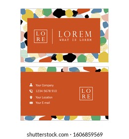 Business Card geometric. Hipster poster, bright color background.