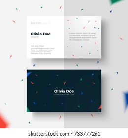 Business Card geometric. Hipster poster, juicy, bright color background. Invitation to a party.