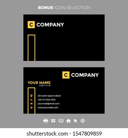 business card gold black color template vector . luxury  style design