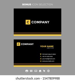 business card gold black color template vector . luxury  style design
