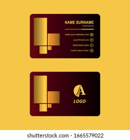 Business card gold vector simple luxury design