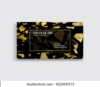 Business card with golden detail. Vector illustration