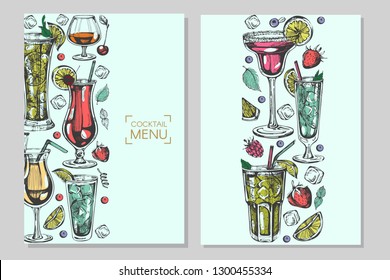 Business card with graphic cocktails.