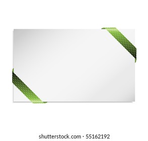 Business card in the green card holder (vector)
