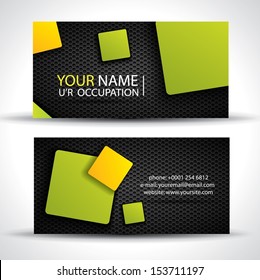 Business Card - Green, Orange And Black Colors 