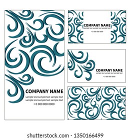 Business card with hand draw arabic, oriental, indian motiv. Traditional ornament, paisley