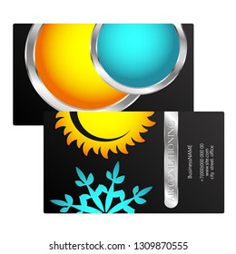 Business card heating and cooling service concept