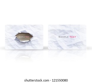 Business card with hole. Vector design.