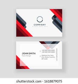 Business card or horizontal template design in front and back view.