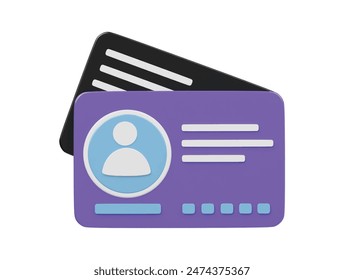 Business card icon 3d render illustration