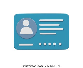 Business card icon 3d render illustration
