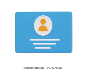 Business card icon 3d render illustration