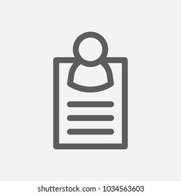 Business card icon line symbol. Isolated vector illustration of  icon sign concept for your web site mobile app logo UI design.
