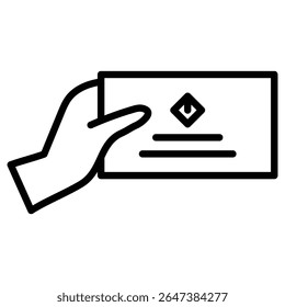 Business card icon outline set sign