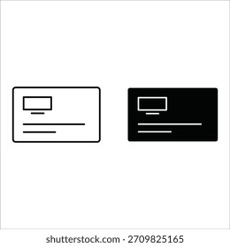 Identificação do contorno do ícone do cartão de visita e do preenchimento sólido
