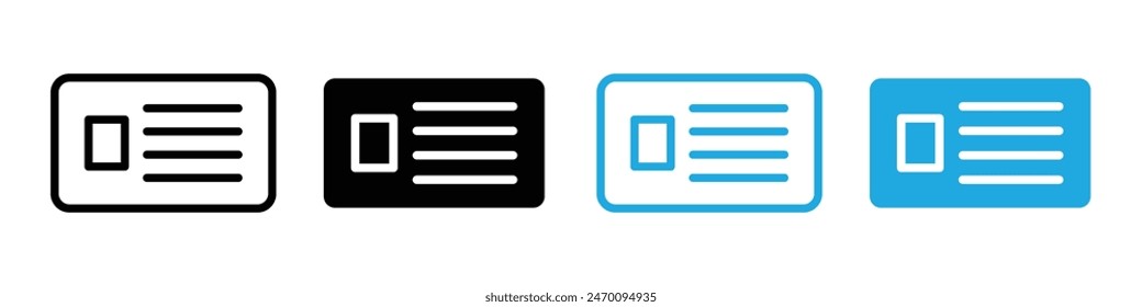 Business card icon representing professional networking and contact sharing, ideal for corporate branding and personal marketing