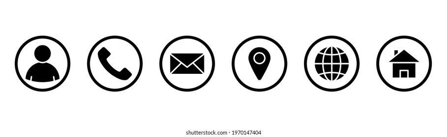 Business card icon set. Collection of business card icon vector illustration. Color editable