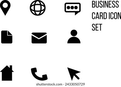 BUSINESS CARD ICON SET. Contact us icons. Business Card Icon Set. Vector minimal symbols. 