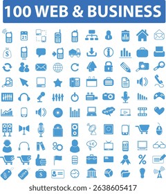 Business card icon set. Contact Us design template.  Editable stroke sign pack. Contains icons - name, phone, location, website, address, mail, email, office, mobile, and chat symbol.