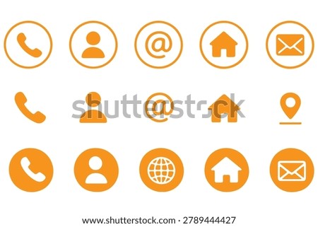 Business card icon set. Containing contact information, name, address, phone, e-mail, location, website, telephone, mail and more. Vector illustration.