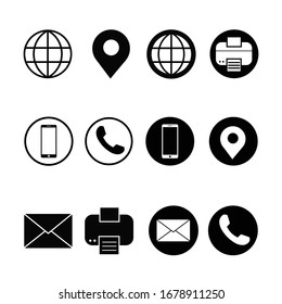 Business card icon set modern,contact symbol.